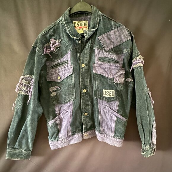 Vintage 1980's "Get Used" By Elie Distressed Jacket RN:71554 Sz. Medium - Picture 2 of 9